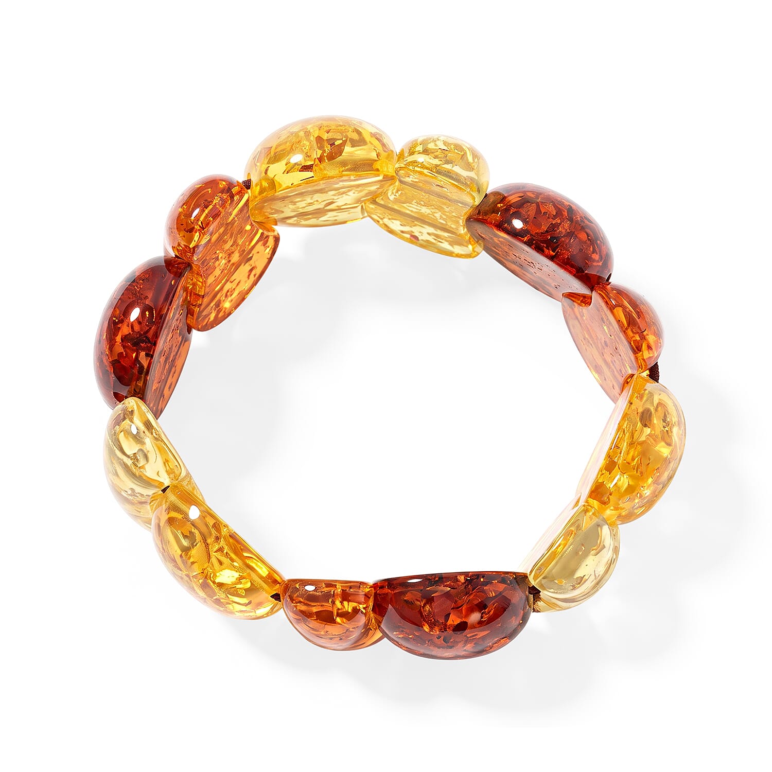 Mix Amber 348.00 ctw Stretch Bracelet