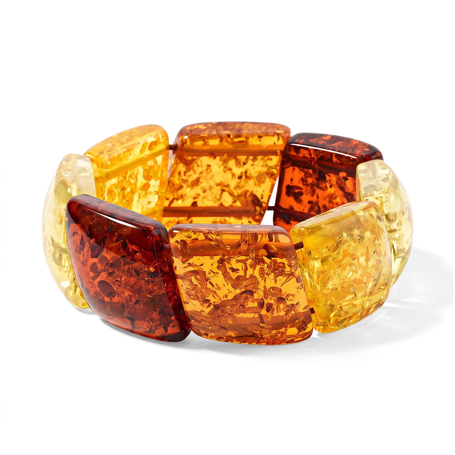 Mix Amber 259.00 ctw Stretch Bracelet