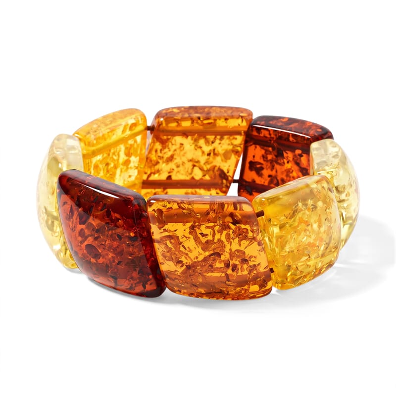 Mix Amber 259.00 ctw Stretch Bracelet