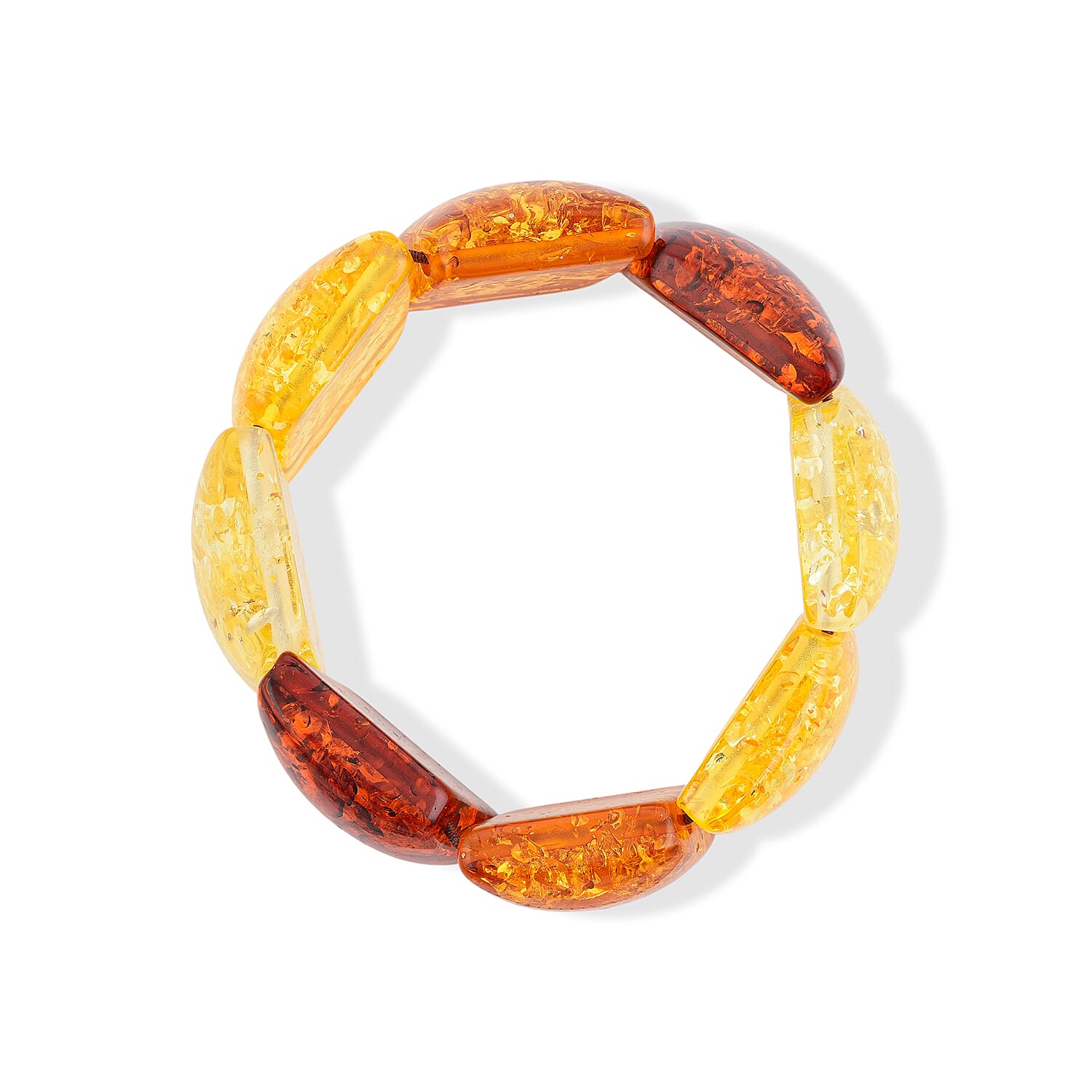 Mix Amber 259.00 ctw Stretch Bracelet
