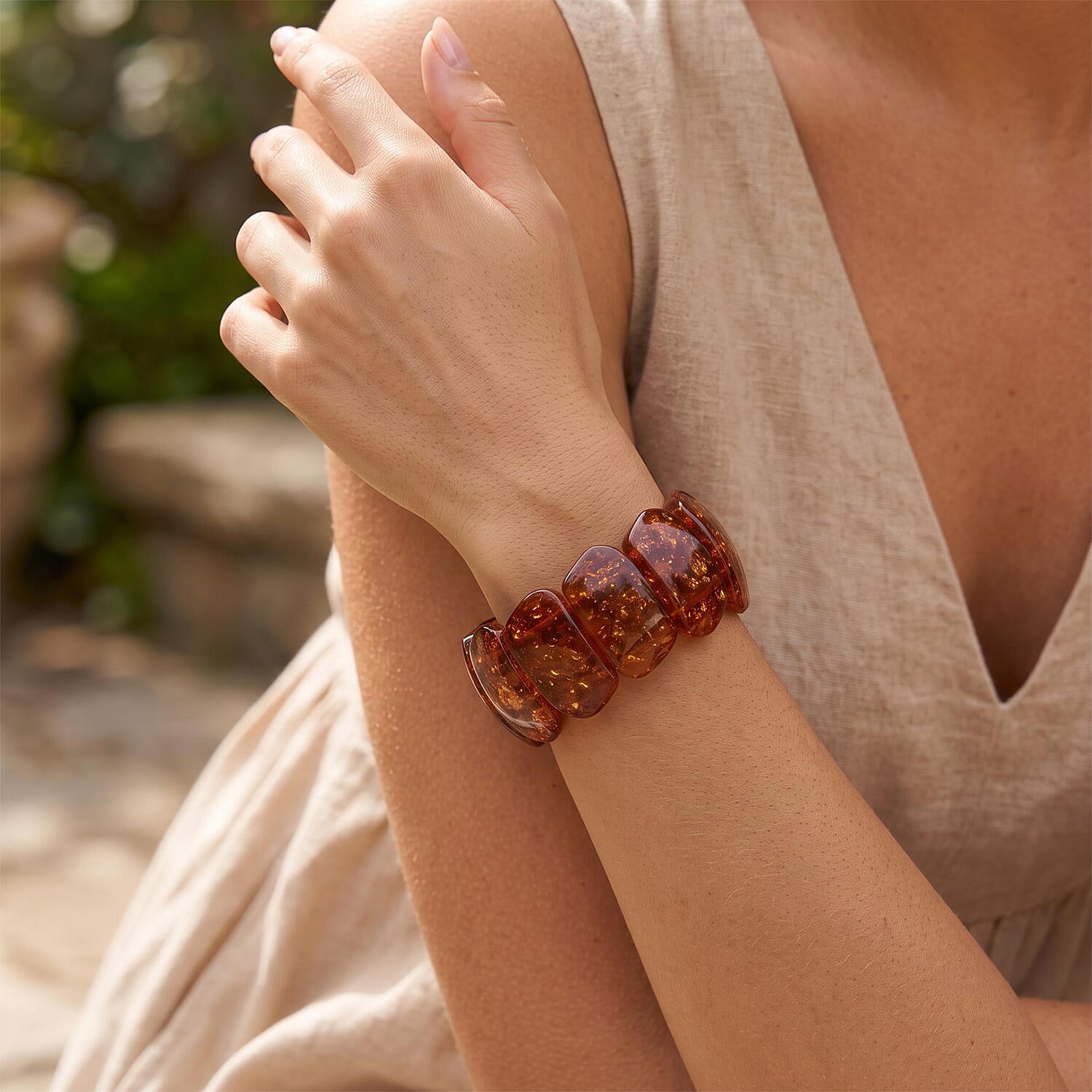 Amber 248.00 ctw Stretch Bracelet