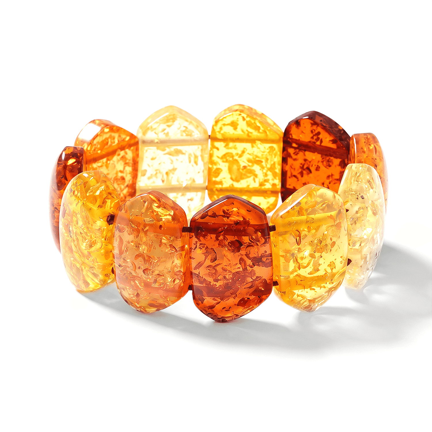 Mix Amber 248.00 ctw Stretch Bracelet