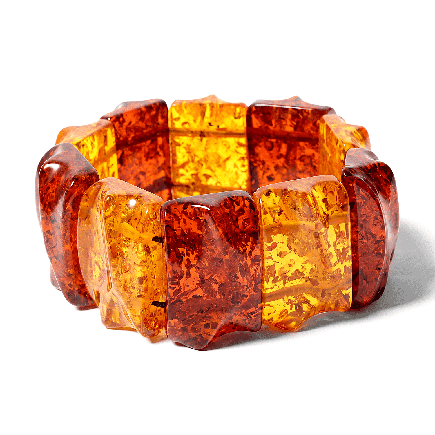 Mix Amber 398.00 ctw Wavy Stretch Bracelet