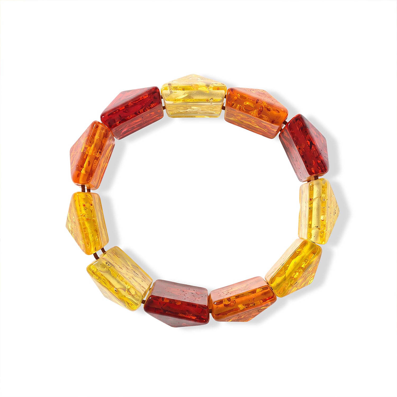 Mix Amber 316.00 ctw Wavy Stretch Bracelet