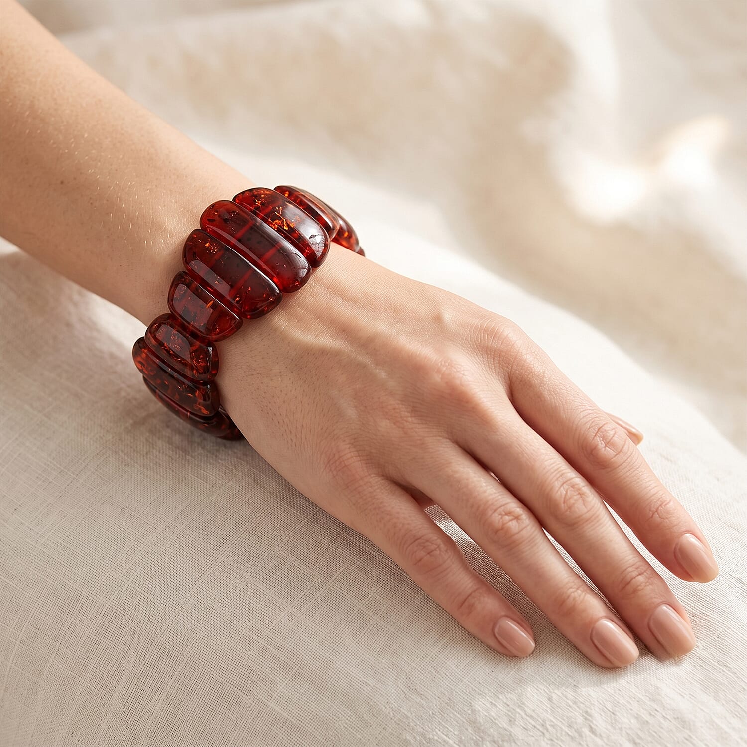 Amber 154.00 ctw Wave Stretch Bracelet