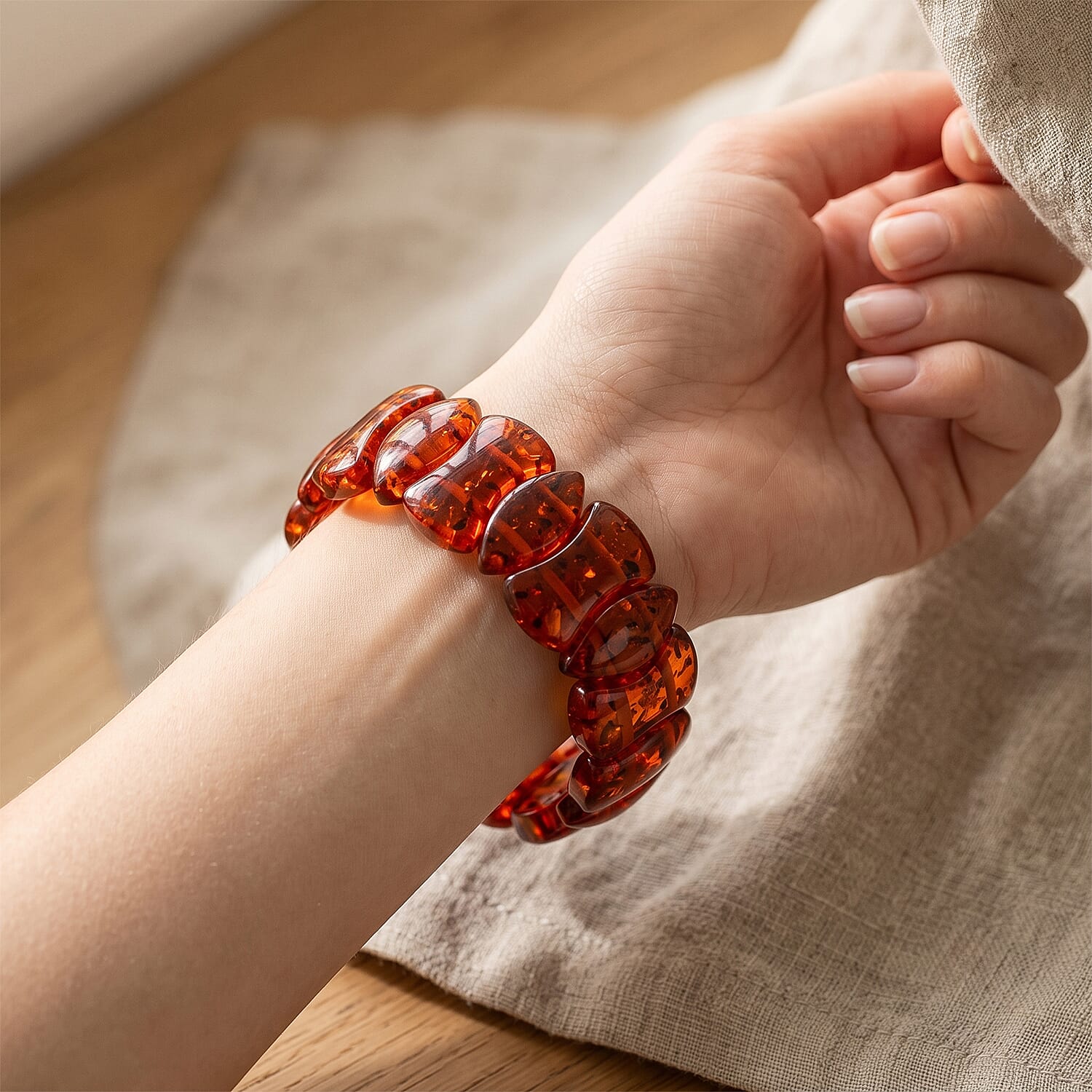 Amber 144.00 ctw Stretch Bracelet