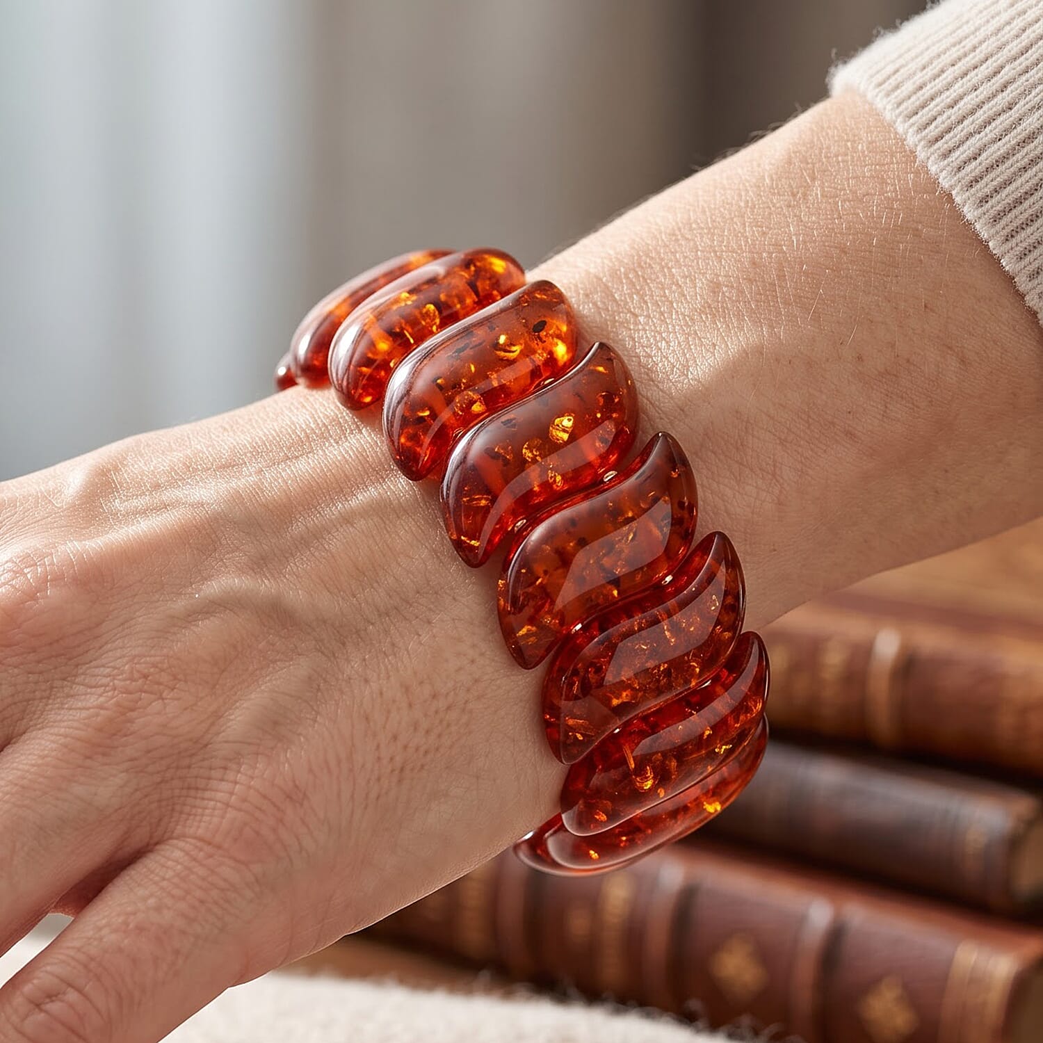 Amber 184.00 ctw Stretch Bracelet