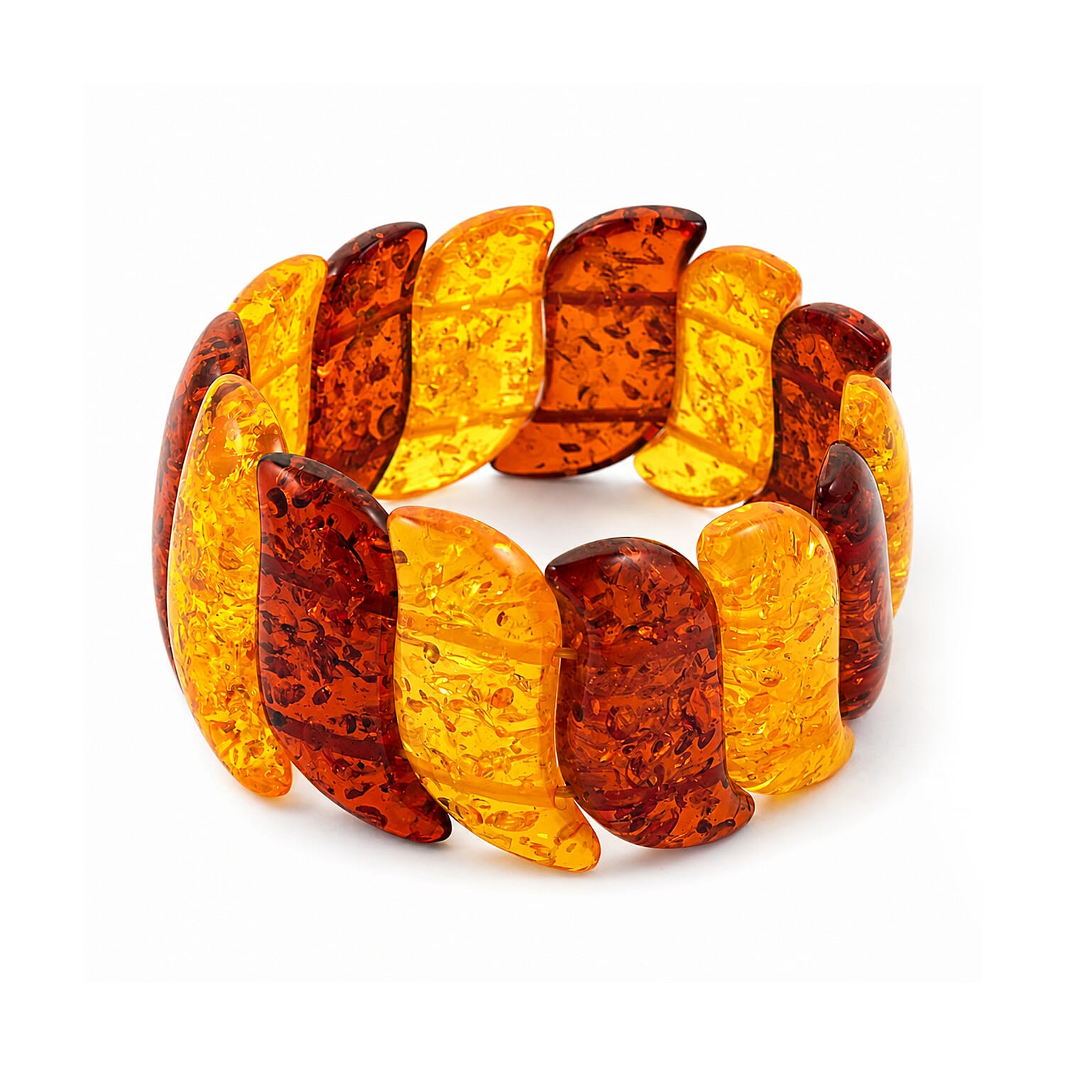 Mix Amber 184.00 ctw Stretch Bracelet