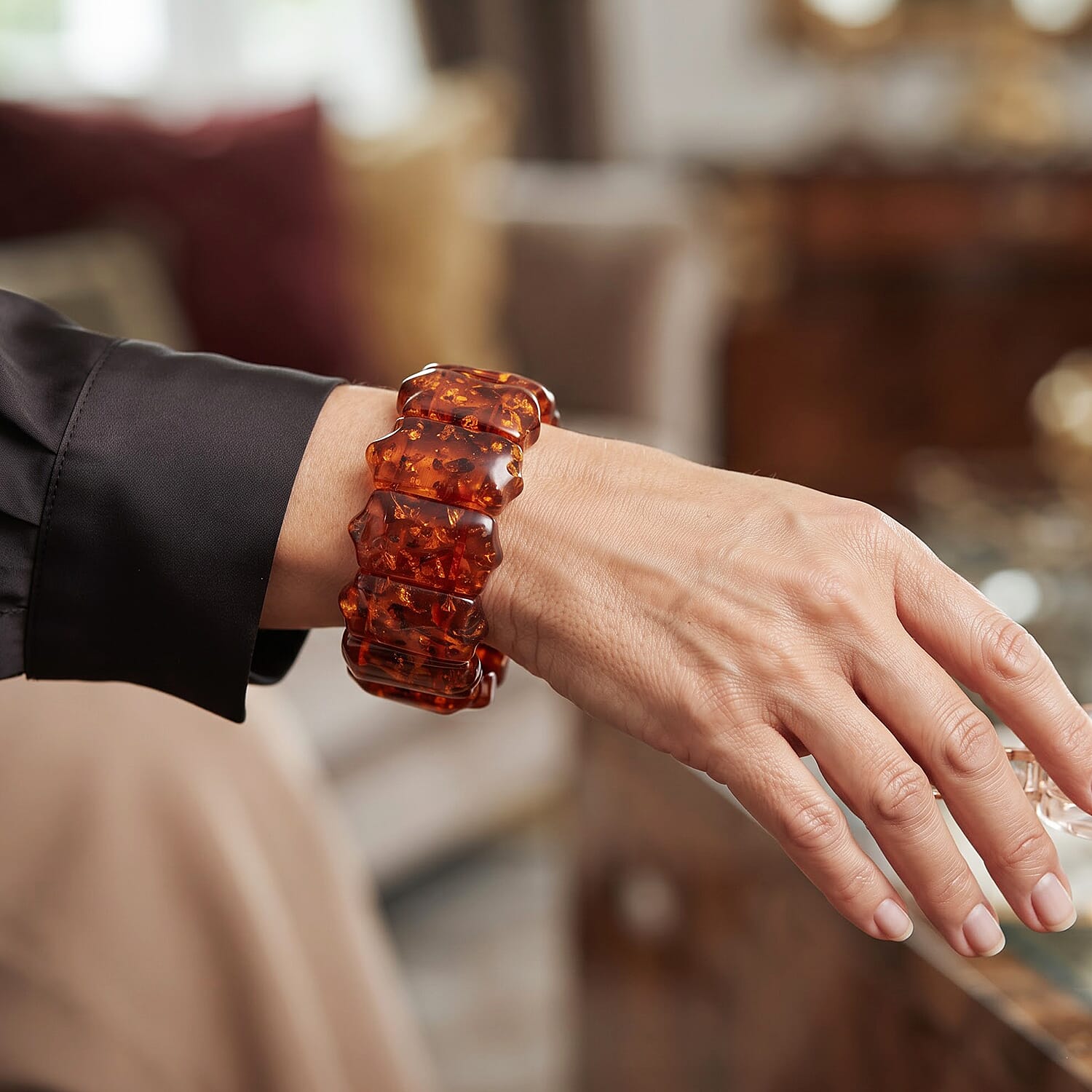 Amber 385.00 ctw Stretch Bracelet