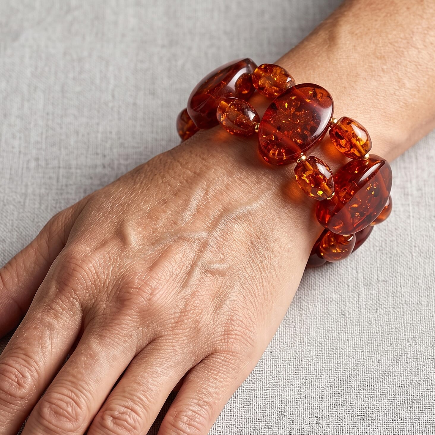 Amber 196.00 ctw Stretch Bracelet