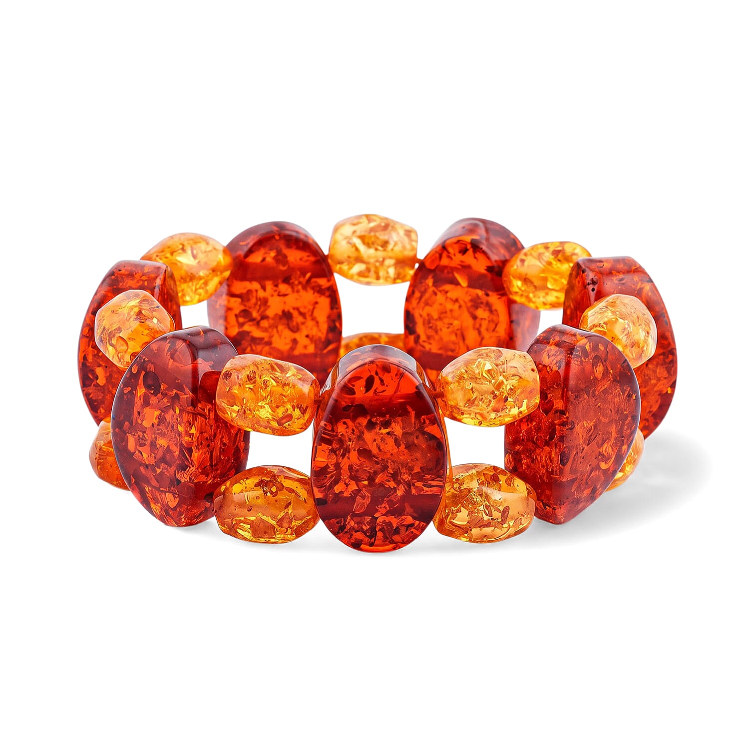 Mix Amber 198.00 ctw Stretch Bracelet
