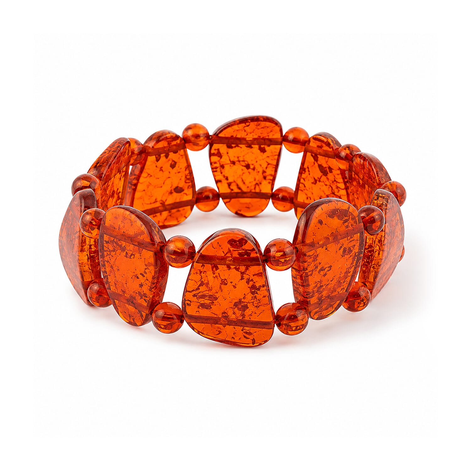 Amber 102.00 ctw Tanker Stretch Bracelet
