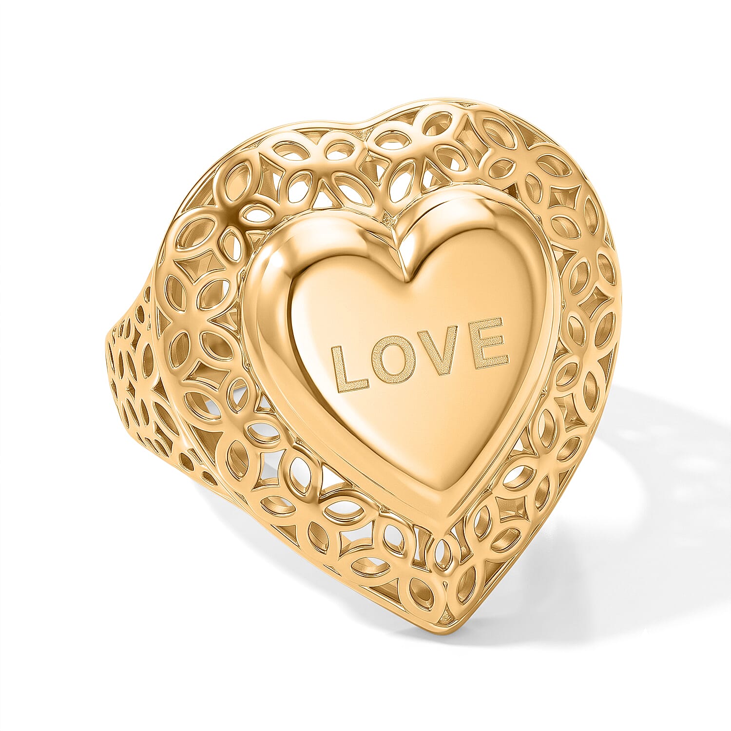 EverTrue Bronzella Collection Heart Ring in 18K YG Plated (Size 5.0)