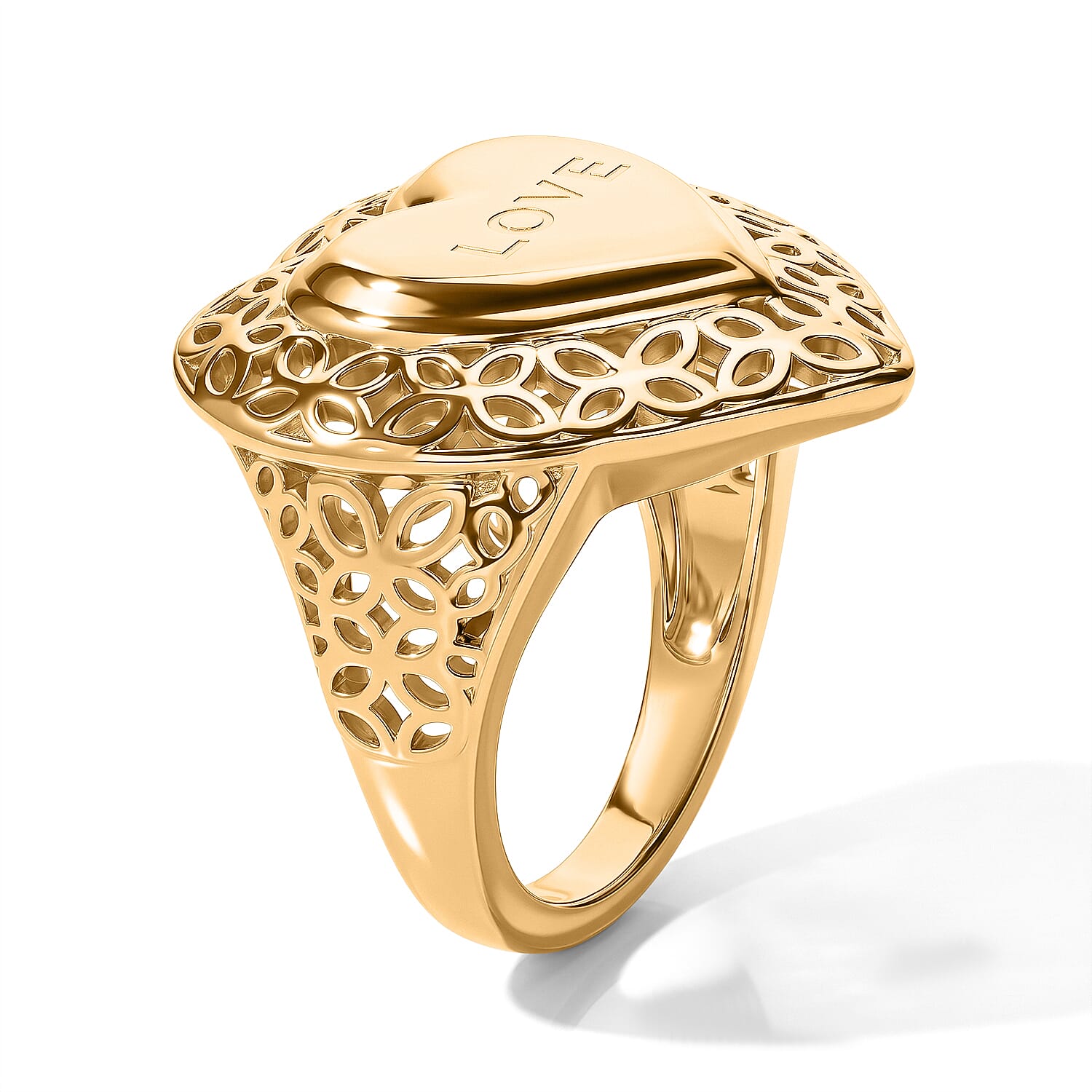 EverTrue Bronzella Collection Heart Ring in 18K YG Plated (Size 5.0)