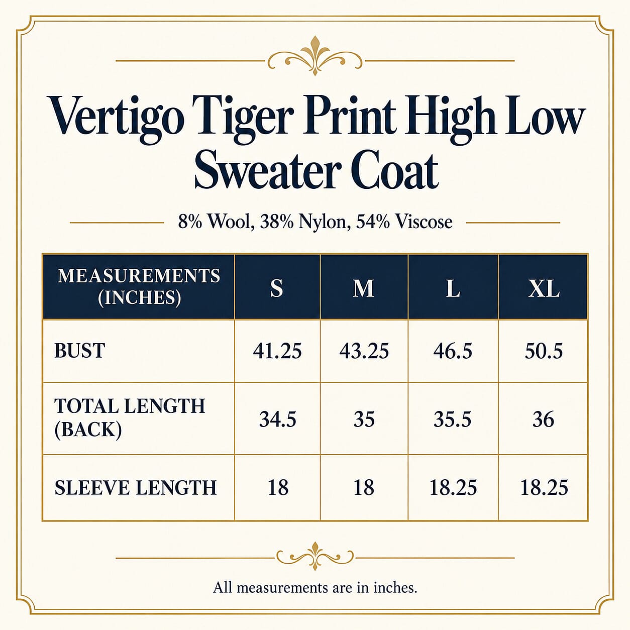 Vertigo Burgundy Combo Tiger Sweater Coat - S