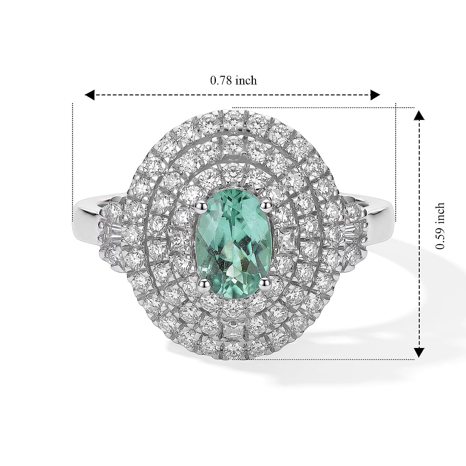Certified and Appraised Rhapsody AAAA Paraiba Tourmaline and Diamond E-F VS 1.50 ctw Ring in 950 Platinum (Size 6.0) 6.25 Grams