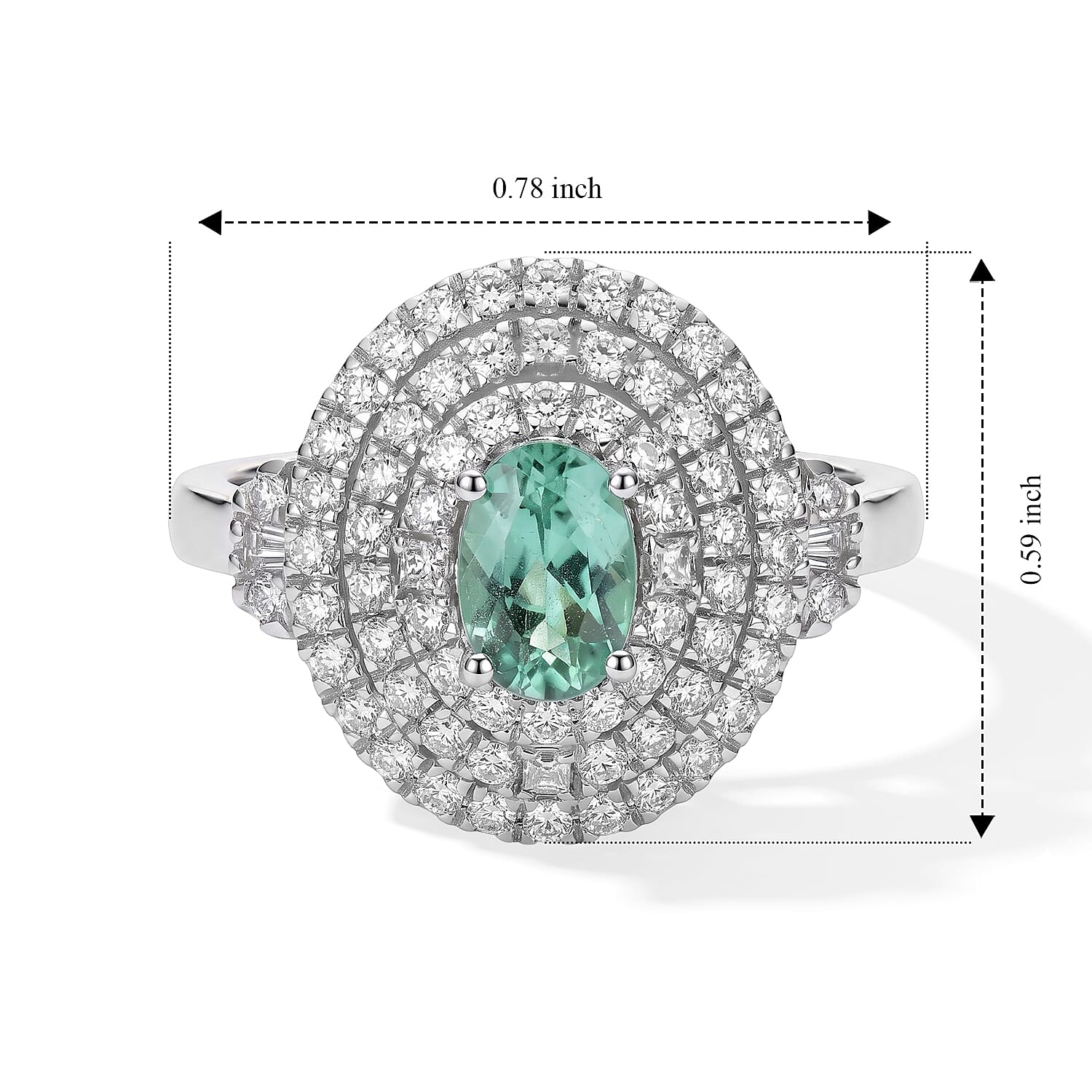 Certified and Appraised Rhapsody AAAA Paraiba Tourmaline and Diamond E-F VS 1.50 ctw Ring in 950 Platinum (Size 7.0) 6.25 Grams