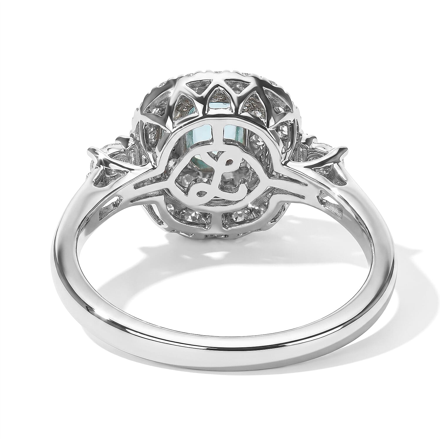 Certified and Appraised Luxoro AAA Paraiba Tourmaline and Diamond I2 1.00 ctw Ring in 10K White Gold (Size 7.0)