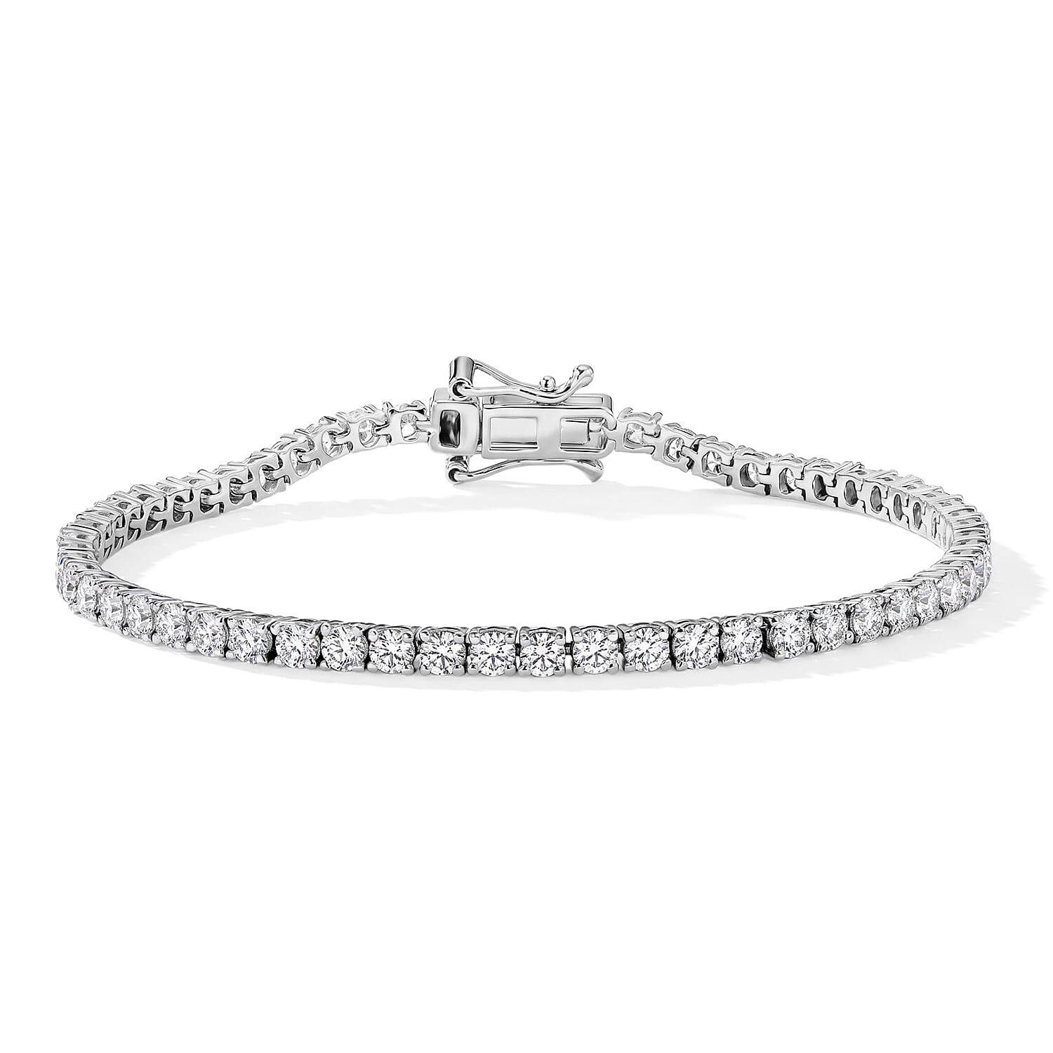 Luxuriant Lab Grown Diamond G-H SI 2.00 ctw Bracelet in Platinum Over Sterling Silver (7.25 In)