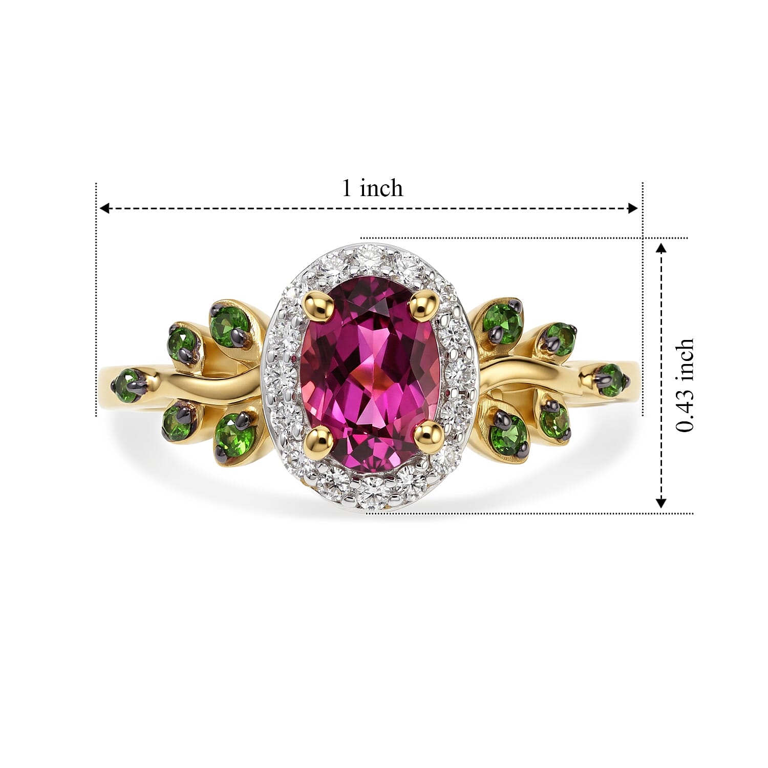 D'Joy Premium Tanzanian Wine Garnet and Multi Gemstone 1.25 ctw Enchanted Vine Ring in 18K Vermeil Yellow Gold Over Sterling Silver (Size 7.0)