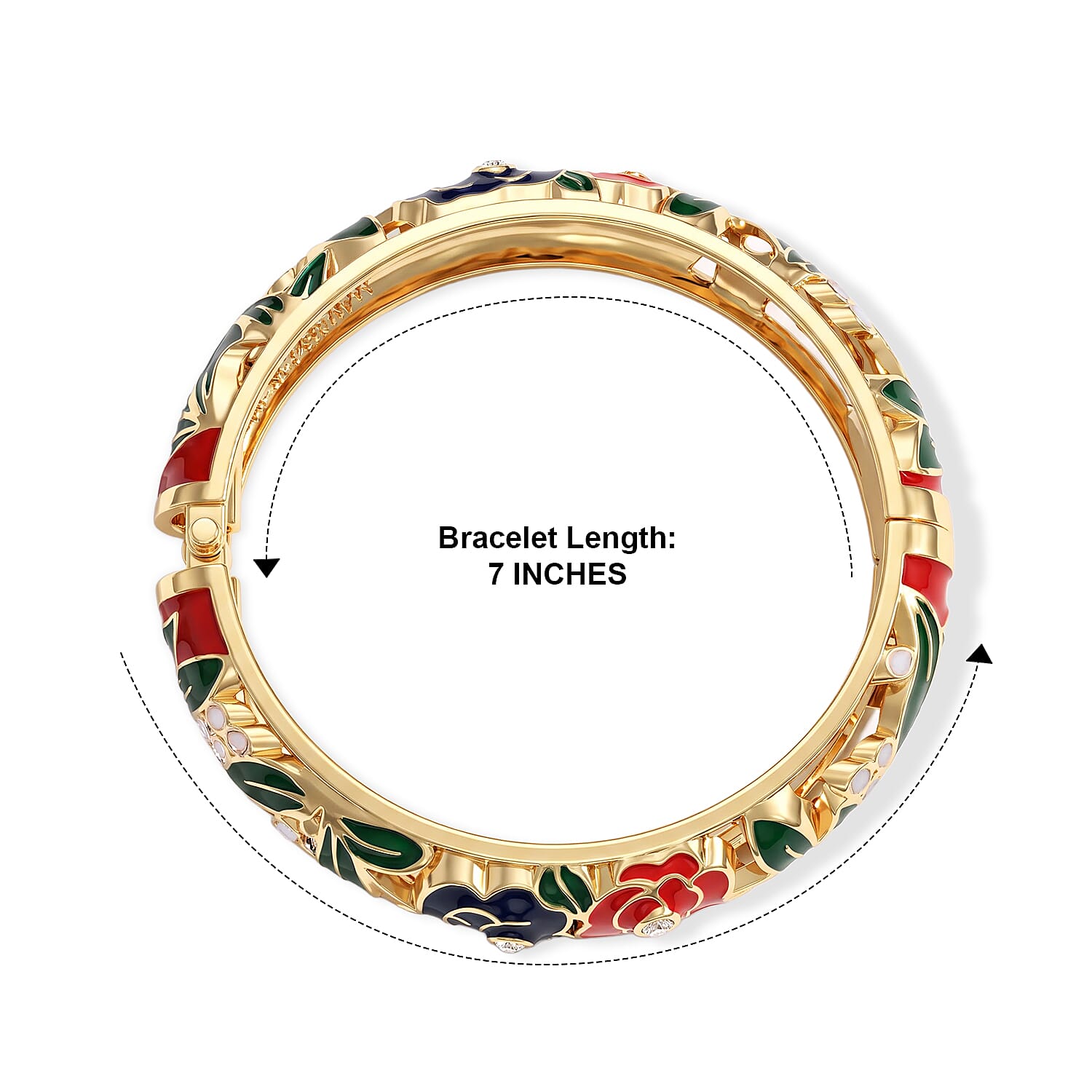 Austrian Crystal and Multi Color Enameled Stretch Bracelet (7.0 In)