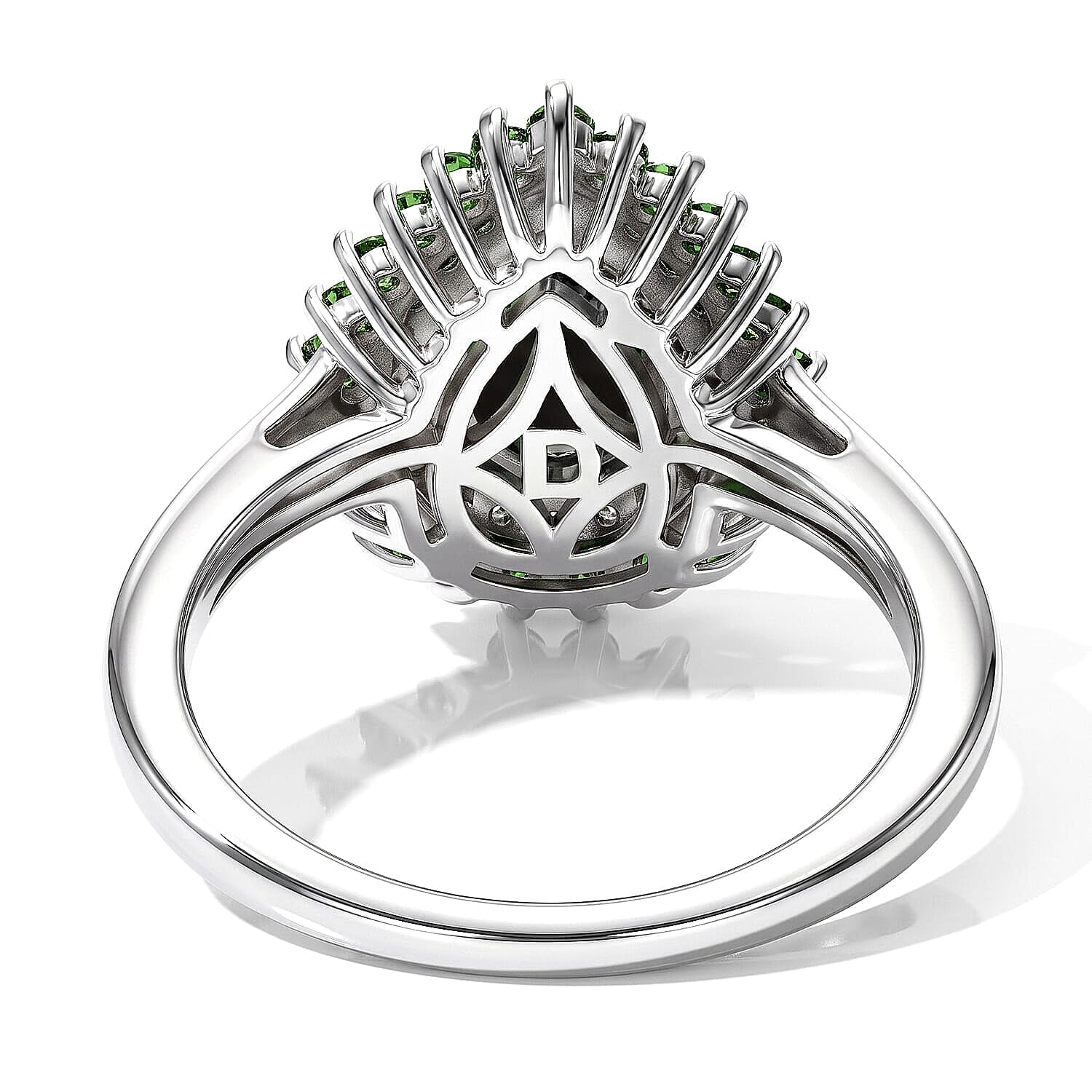 D'Joy Premium Australian Black Ridge Opal Triplet, Multi Gemstone Celestial Splendor Ring in Rhodium Over Sterling Silver (Size 5.0) 1.65 ctw