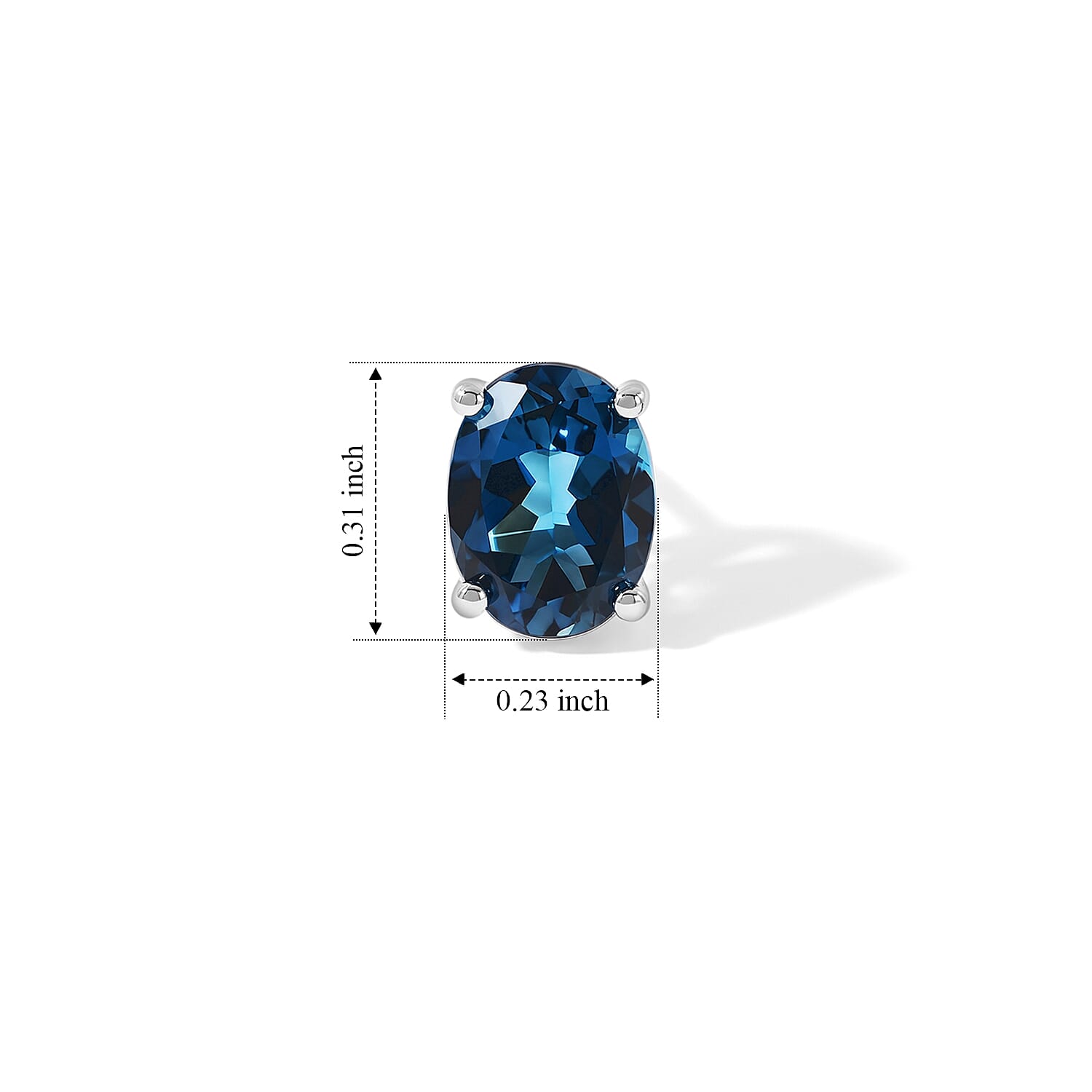 Certified & Appraised D'Joy Premium London Blue Topaz 2.85 ctw Stud Earrings in Rhodium Over Sterling Silver