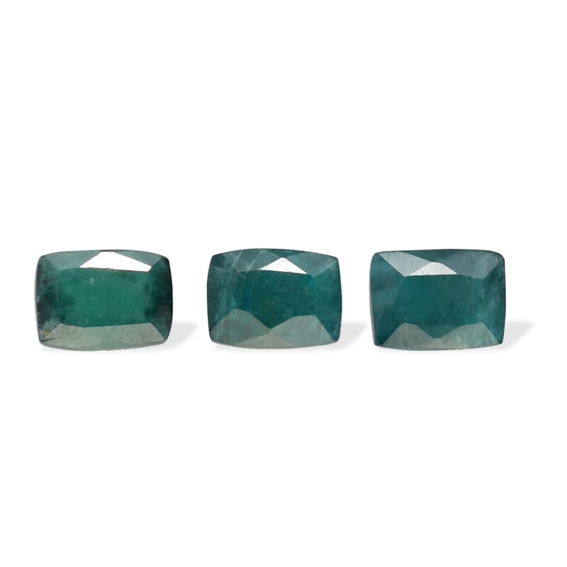Teal Grandidierite Set of 3 (Cush 4x3 mm) 0.48 ctw
