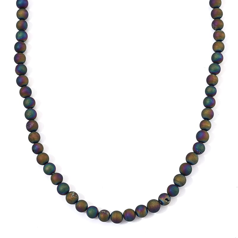 GCS Drusy Agate 160.00 ctw Beaded Strand 15 Inches