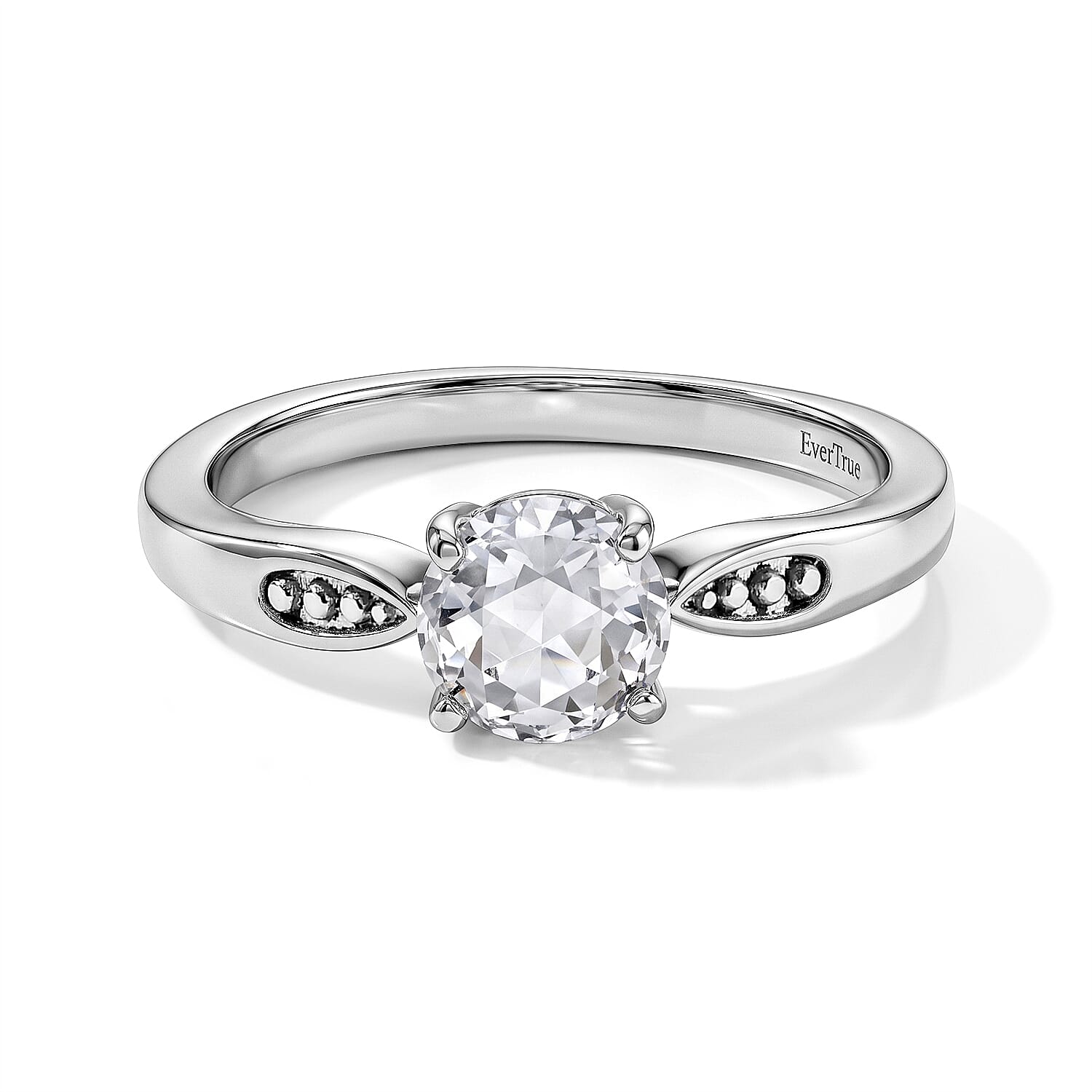 EverTrue Simulated Diamond Solitaire Ring in Stainless Steel (Size 10.0) 1.80 ctw