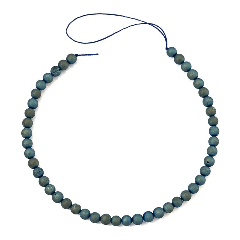 GCS Drusy Agate 160.00 ctw Beaded Strand 15 Inches