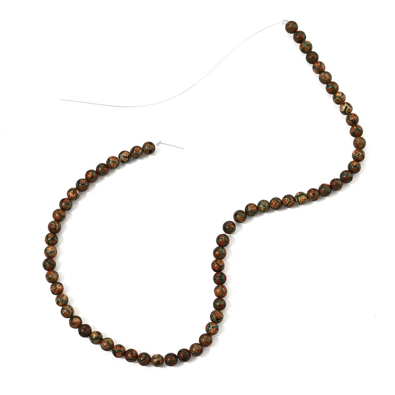 GCS Agate Dzi Beads 100.00 ctw Beaded Strand 15 Inches