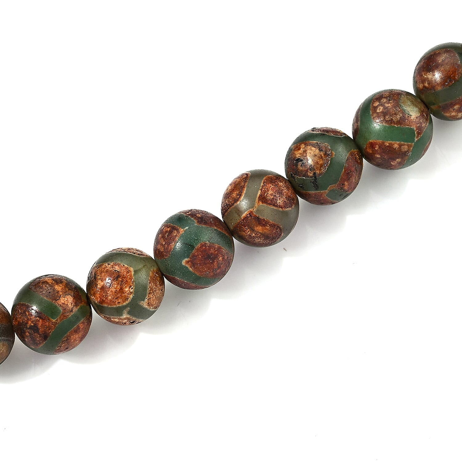 GCS Agate Dzi Beads 150.00 ctw Beaded Strand 15 Inches