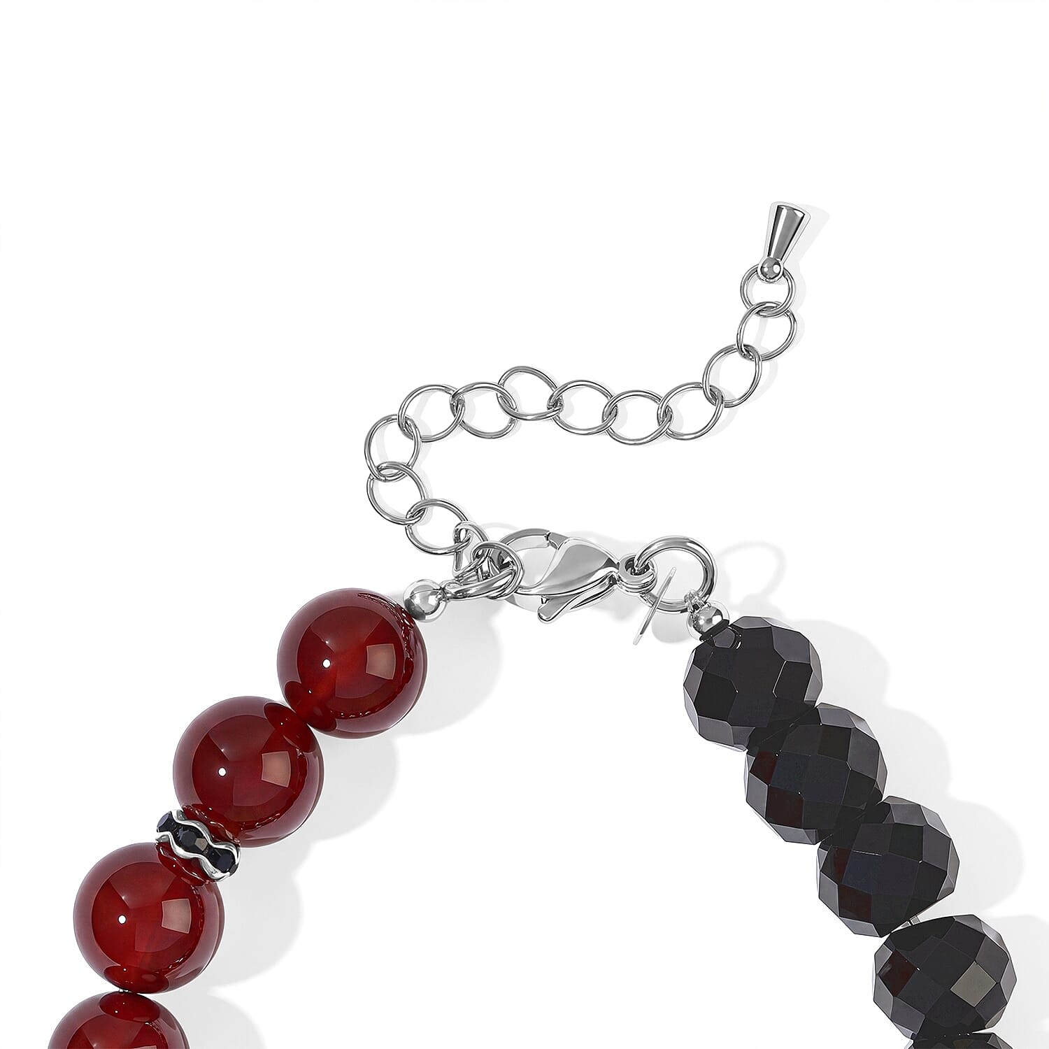 GCS Black Agate, Red Agate and Green Jasper 98.50 ctw Bracelet in Platinum Bond (7.25 In)