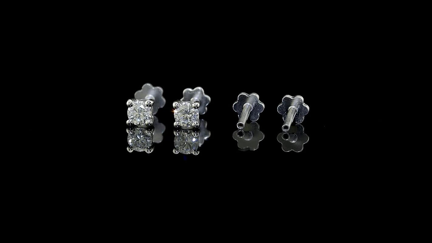 Flawless Back - E-F Lab Diamond Flat Back Stud Earrings