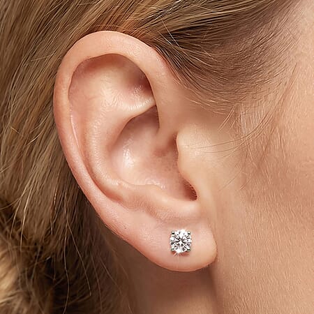 Round / Rhodium Over Sterling Silver / 0.50 - Product card gallery slide 2 (10352985080121)