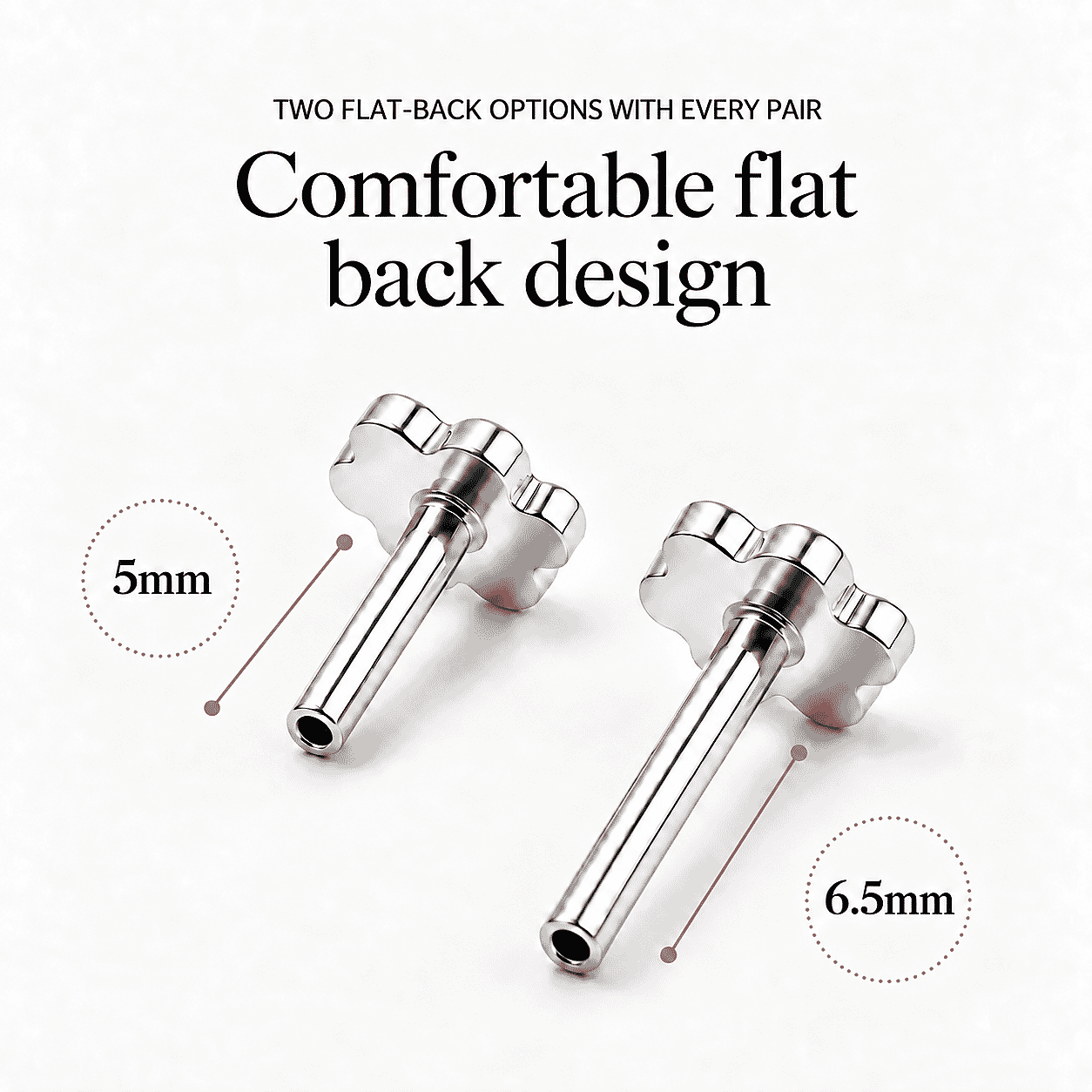 Luxuriant Lab Grown Diamond E-F VS 0.50 ctw Flat Back Stud Earrings in Rhodium Over Sterling Silver