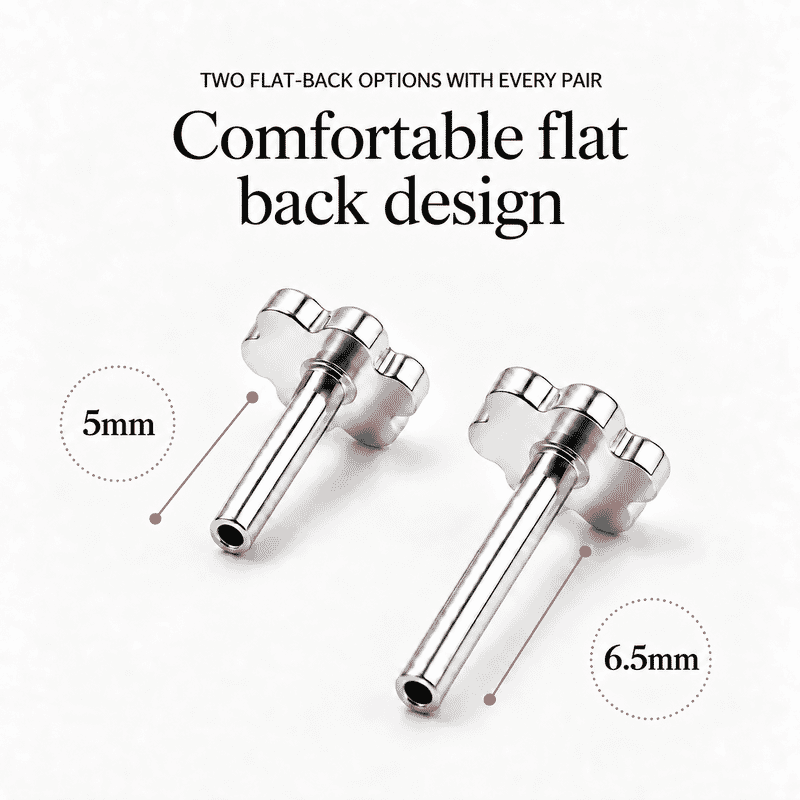 Luxuriant Lab Grown Diamond E-F VS 0.50 ctw Flat Back Stud Earrings in Rhodium Over Sterling Silver