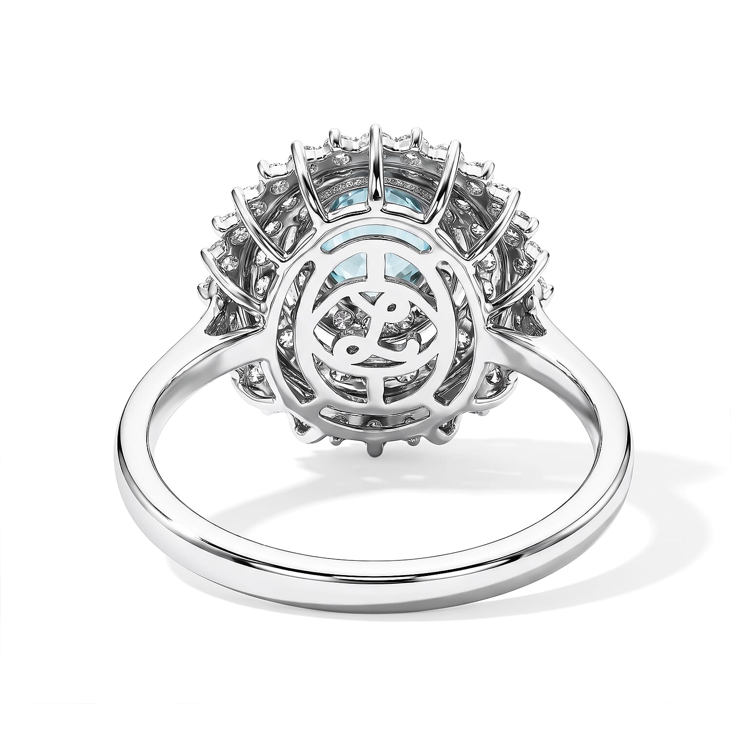 Certified and Appraised Luxoro AAA Paraiba Tourmaline and Diamond (I2) 1.30 ctw Ring in 10K White Gold (Size 7.0)