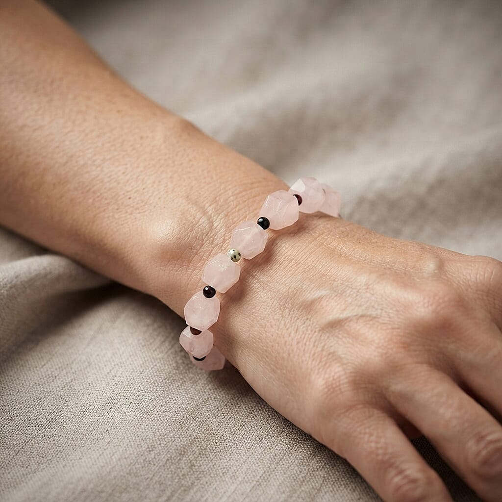 Rose Quartz and Multi Stone 138.15 ctw Stretch Bracelet