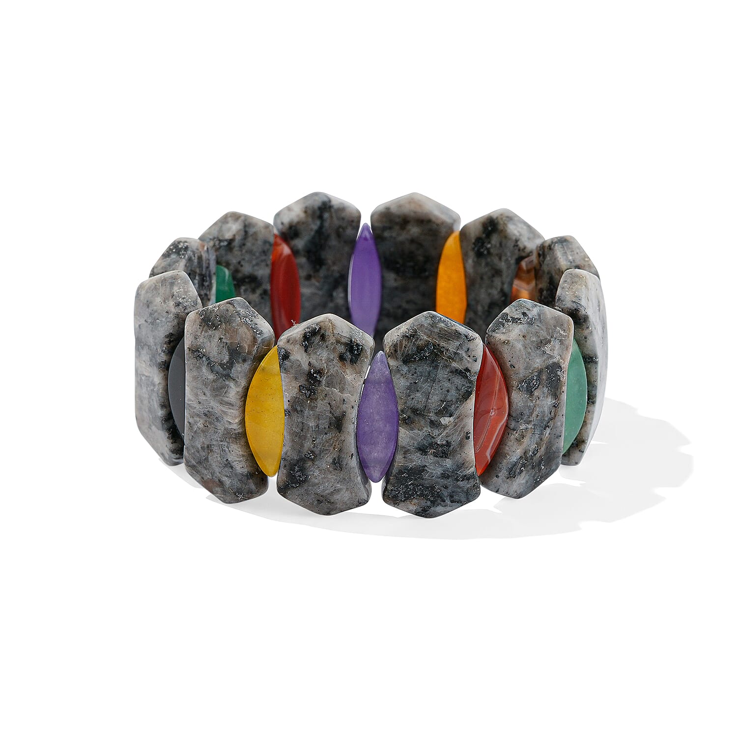 Insect Fossil Jasper and Multi Stone 381.35 ctw Bracelet