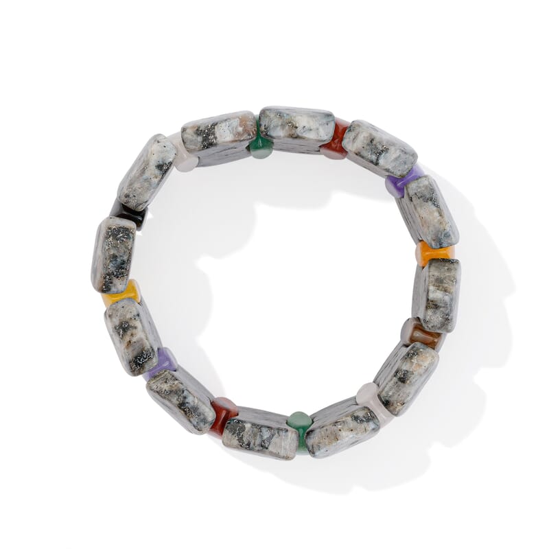 Insect Fossil Jasper and Multi Stone 381.35 ctw Bracelet