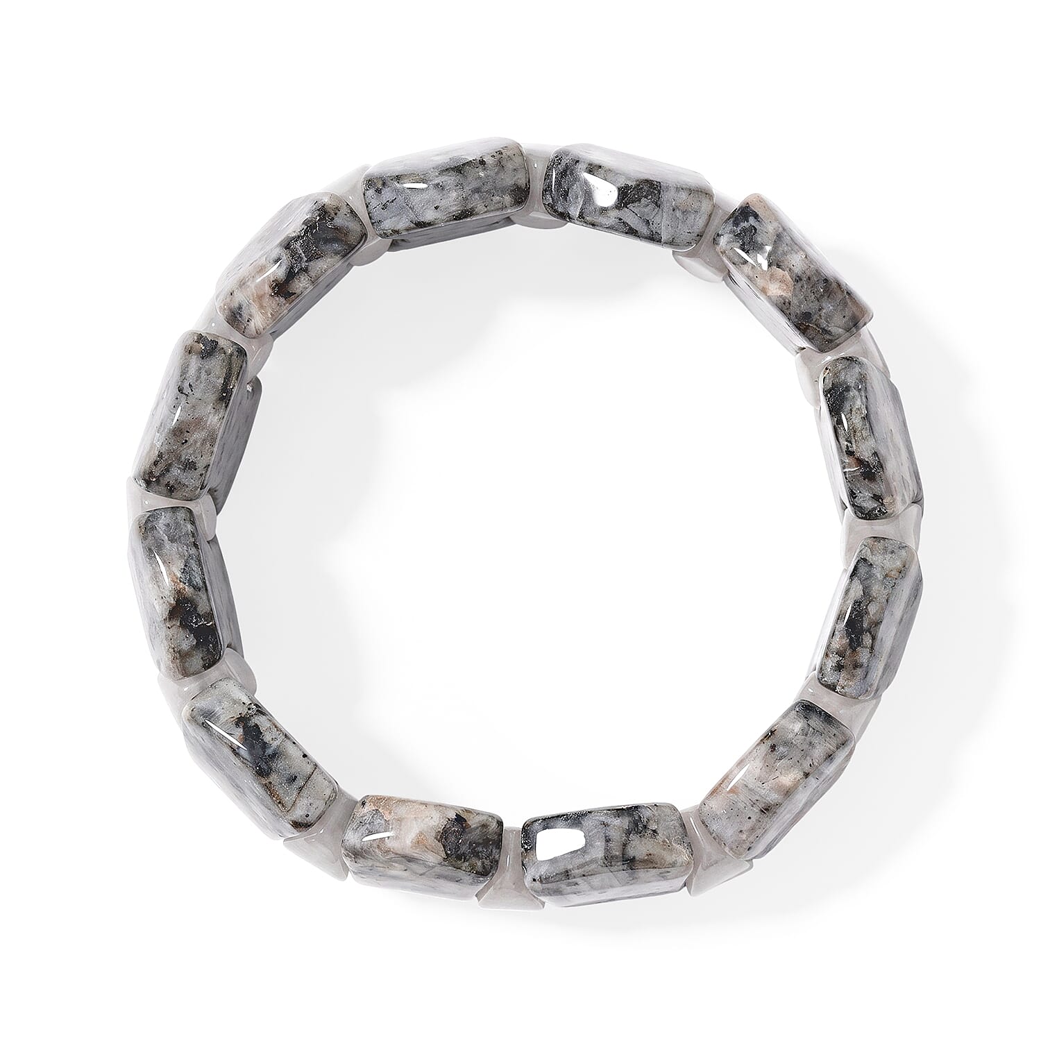 Insect Fossil Jasper and White Quartz 406.55 ctw Bracelet