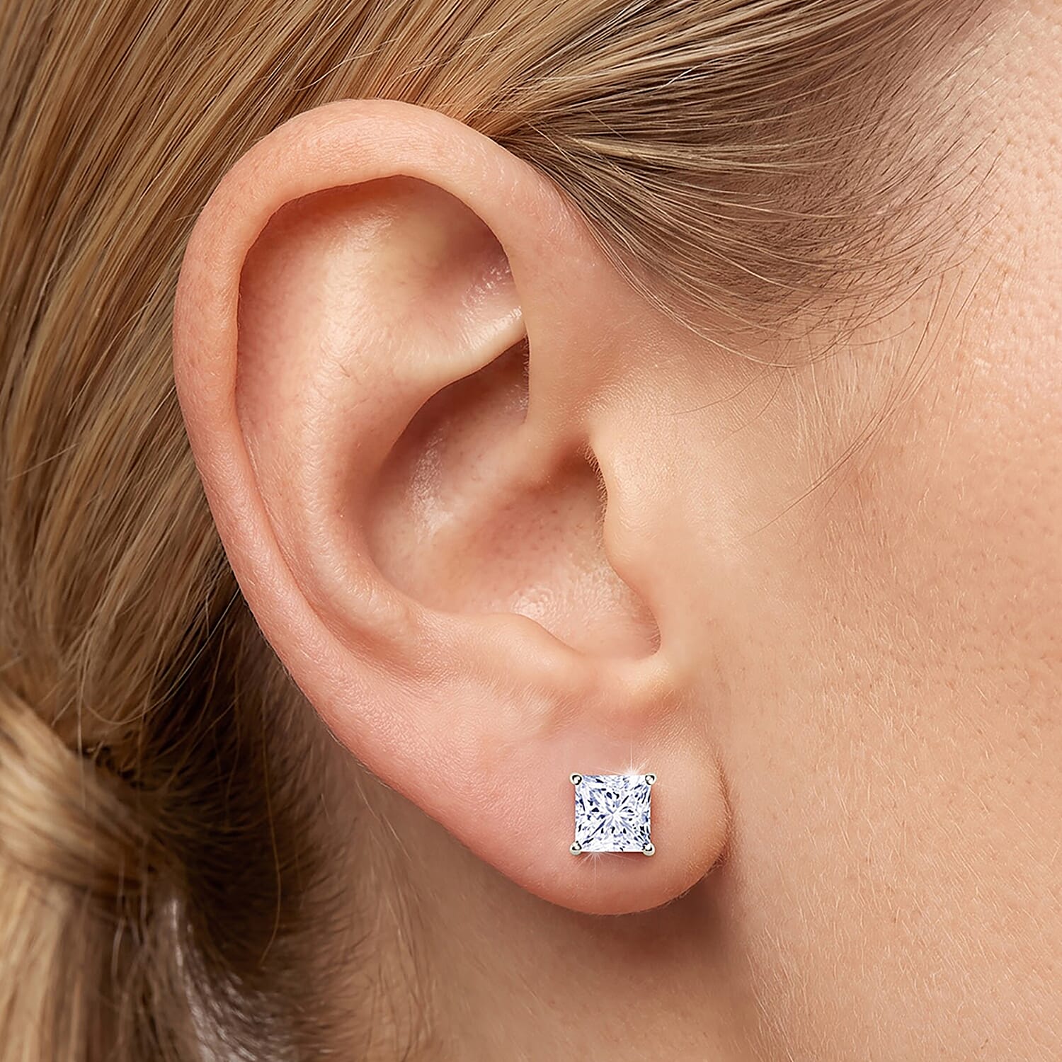 Luxuriant Lab Grown Diamond E-F VS 2.00 ctw Earrings in Rhodium Over Sterling Silver