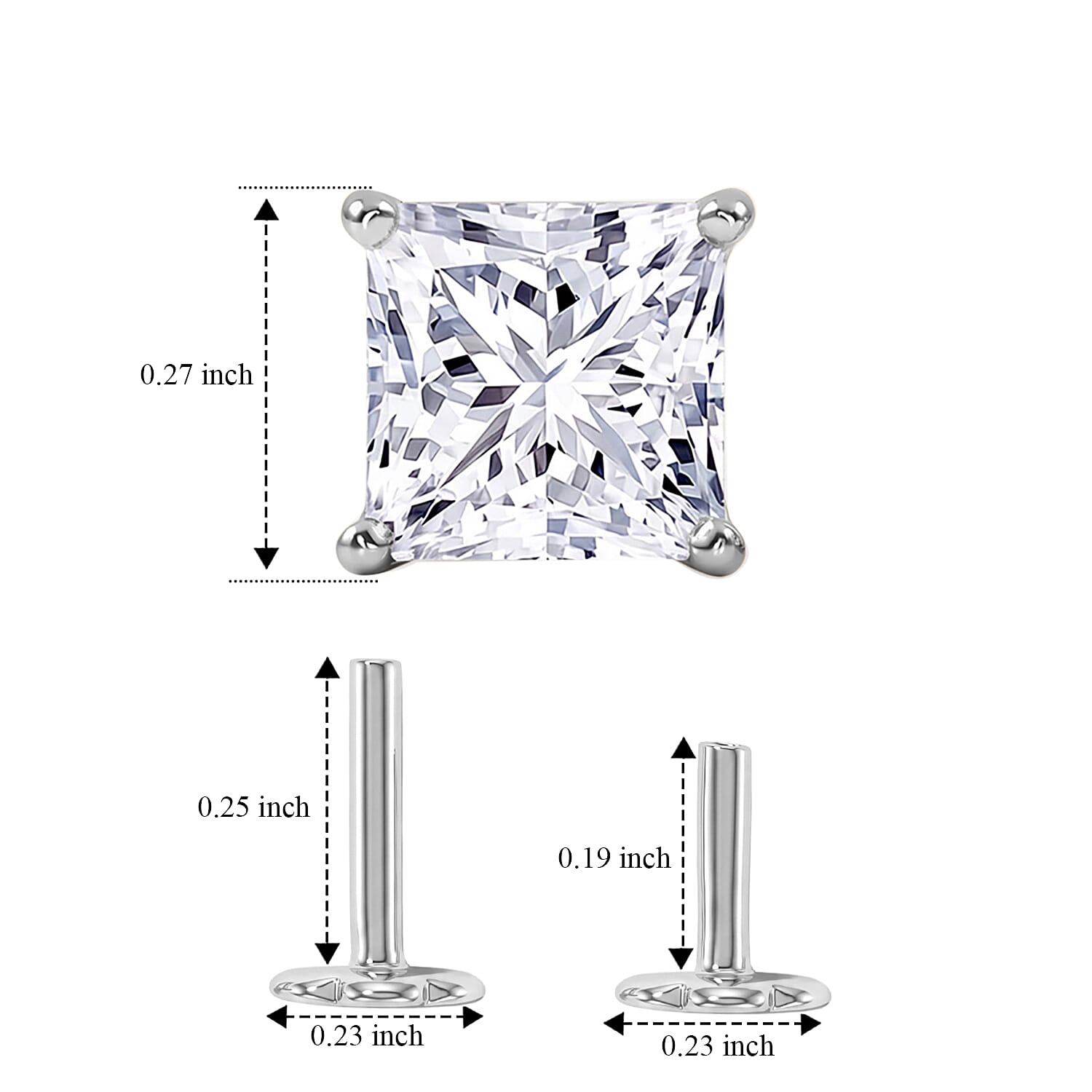 Luxuriant Lab Grown Diamond E-F VS 2.00 ctw Earrings in Rhodium Over Sterling Silver