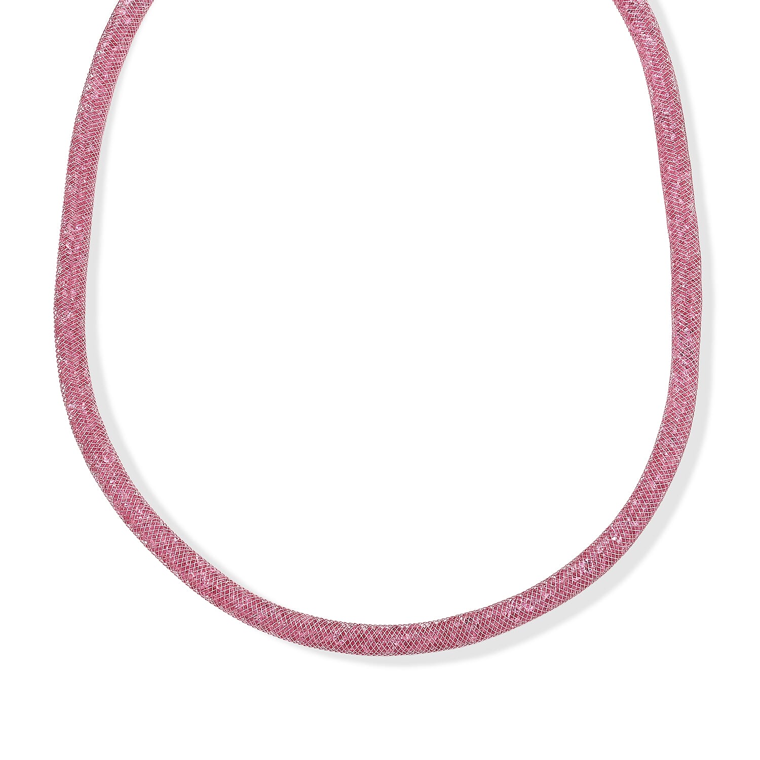 Pink Austrian Crystal Necklace in Rosetone 20-21 Inches