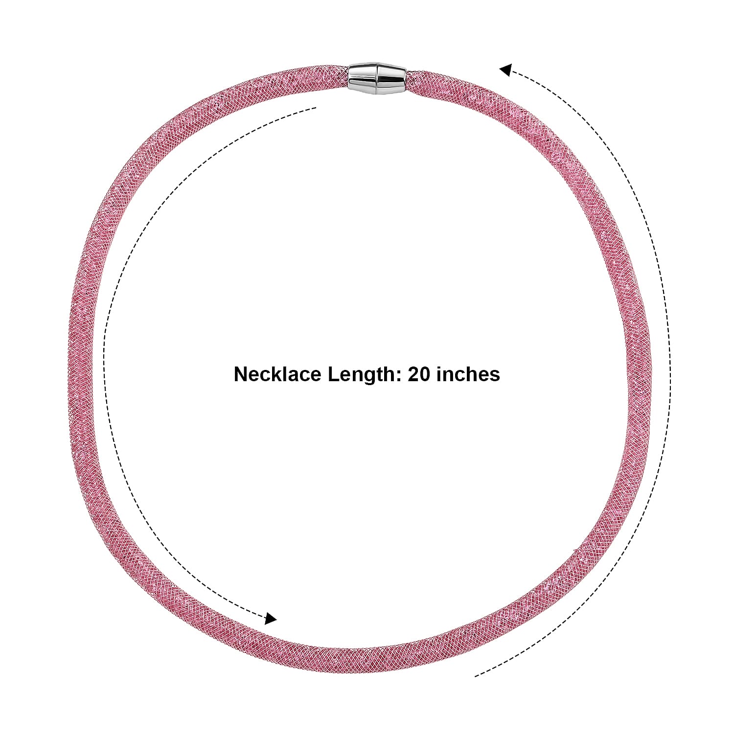 Pink Austrian Crystal Necklace in Rosetone 20-21 Inches