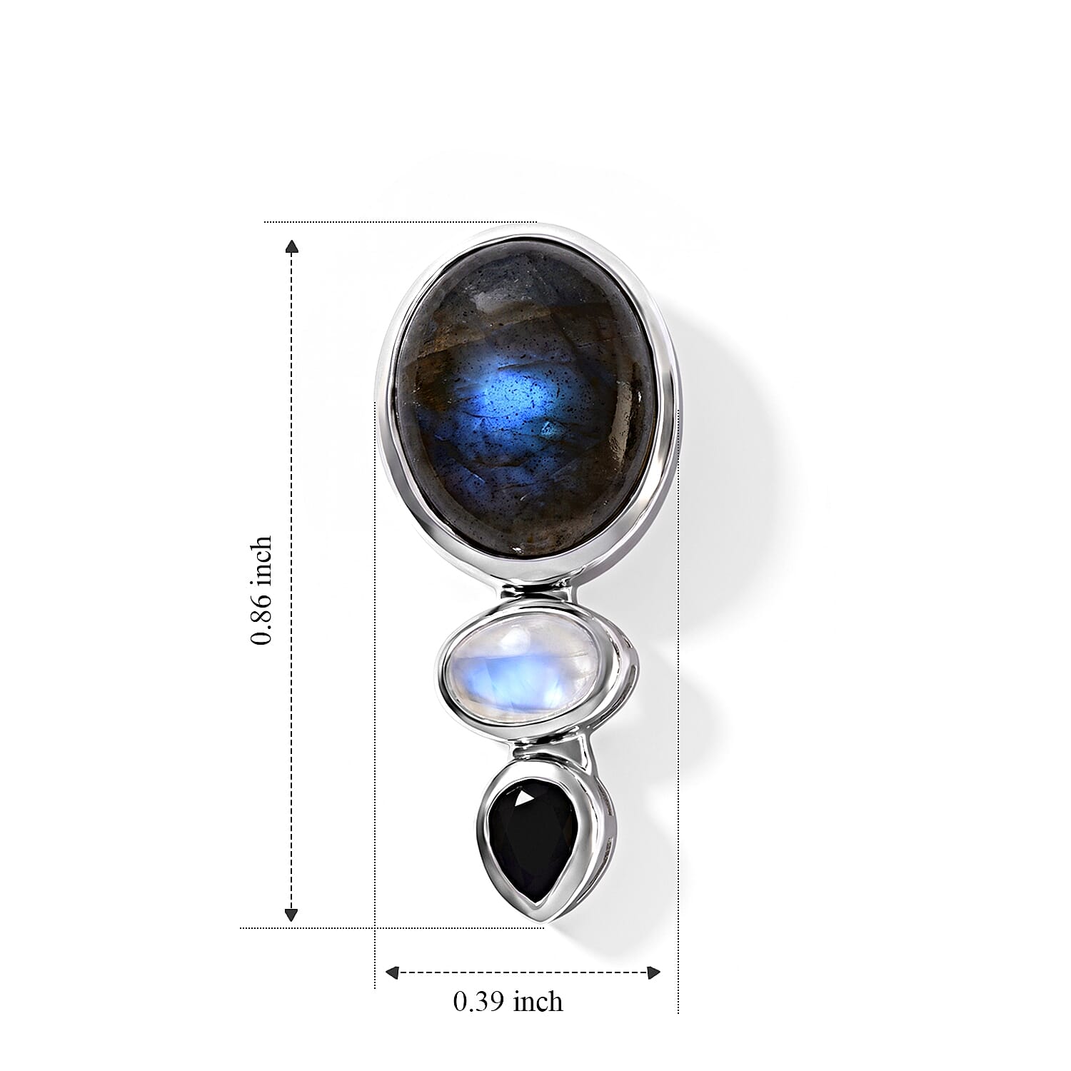 D'Joy Malagasy Labradorite and Multi Gemstone 7.10 ctw Dangling Earrings in Sterling Silver