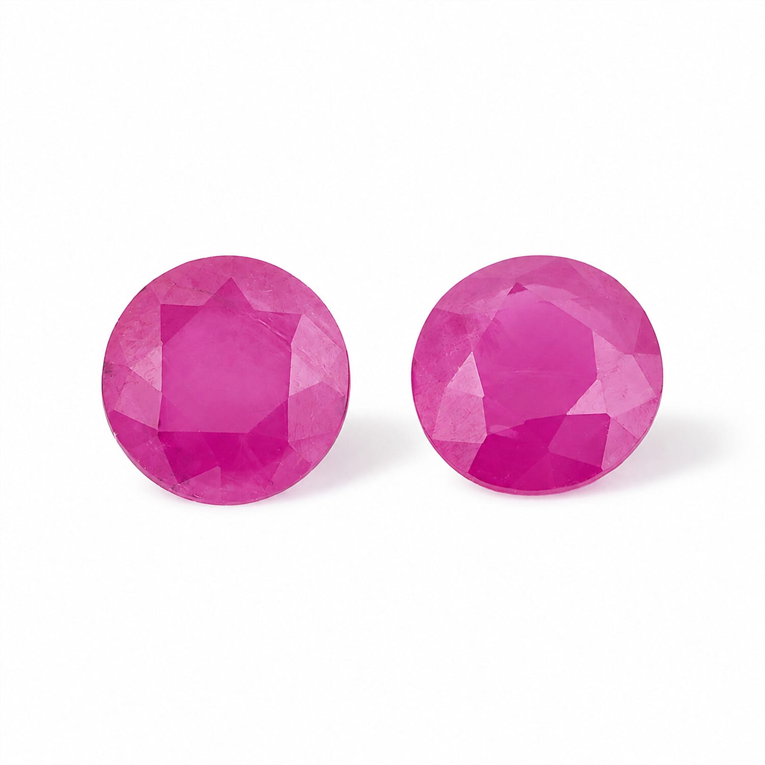 AAA Ruby Set of 2 (Rnd 5 mm) 1.00 ctw