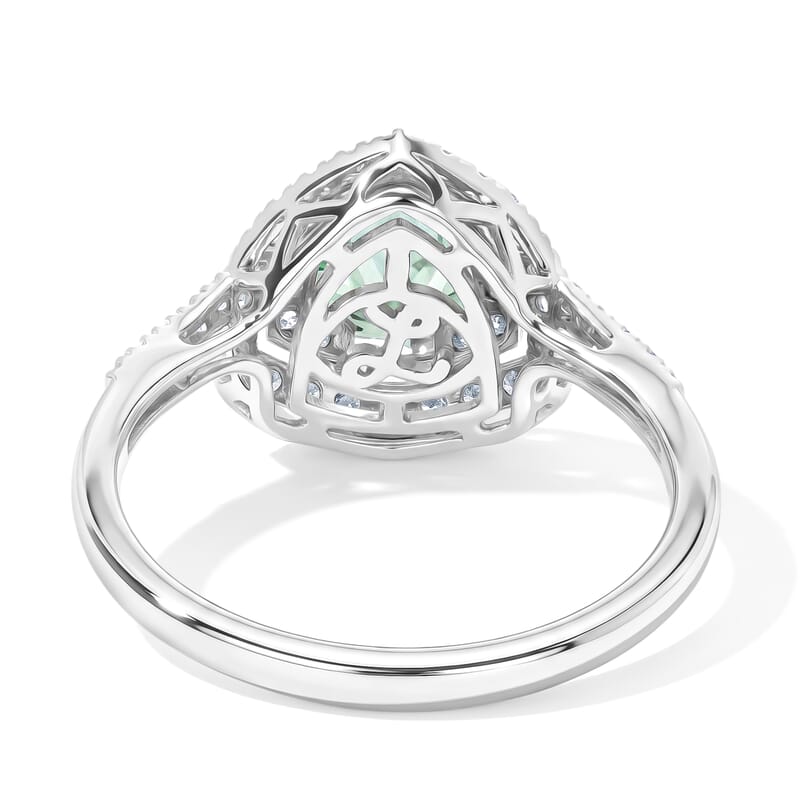 Certified and Appraised Luxoro AAA Paraiba Tourmaline and Diamond I2 1.00 ctw Ring in 10K White Gold (Size 6.0)